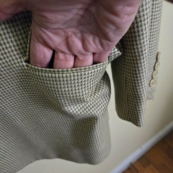 Gianfranco Ruffini Men's silk Blend Neutral Tweed 3 Button Sport Jacket Size 44R - Picture 4 of 8